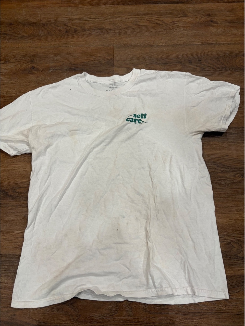 Self Care White Graphic T Shirt